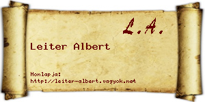 Leiter Albert névjegykártya
